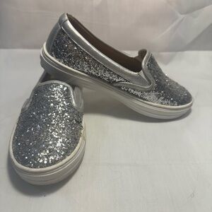 Salvatore Ferragamo Silver Sneakers Slip-On Glitter